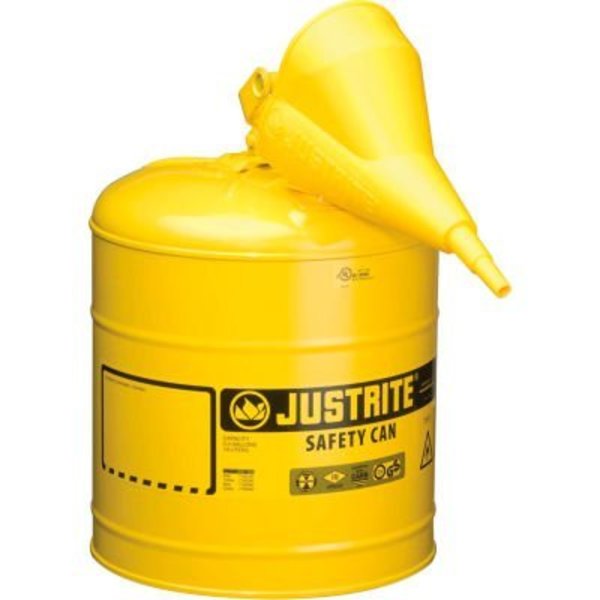 Justrite 5 gal Yellow Steel/Polypropylene Funnel 7150210